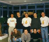 Computer team / EDV-Team (top row: Brandl, Muehli,   Markus, Hiemets, Hochi; bottom row: Wolfgang, Herbert, Alf)