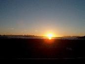 Sonnenuntergang und die Skyline von San Francisco / Sunset and the skyline of San Fran